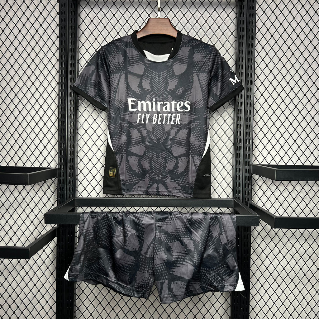 Ac Milan 24-25 Goalkeeper Black Children’s Kit Parche Especial