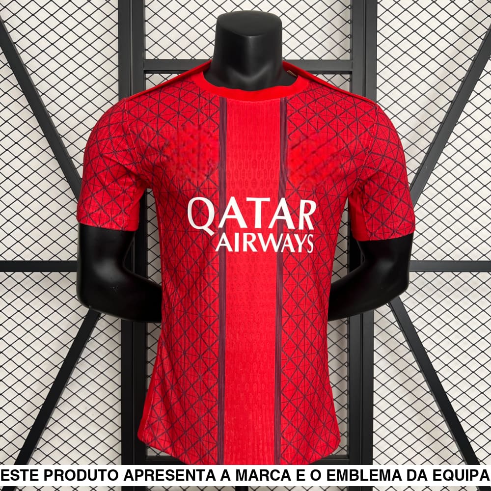 Camisola PSG 25 26 Edição Especial Vermelha. (Versão Jogador) Camiseta Player
